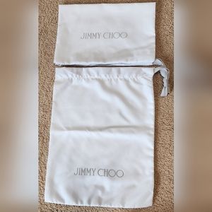 JIMMY CHOO 2 DUST BAGS WHITE 100% POLYESTER.